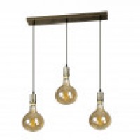Distribuidor - Lâmpadas Diversas | Lâmpadas Modernas | LAMPARA SIRA 3XE27 CUERO/AMBAR BOMBILLAS INCLUIDAS 24W 3000K 1920LM REGX64X16 CM Ref: 167593014
